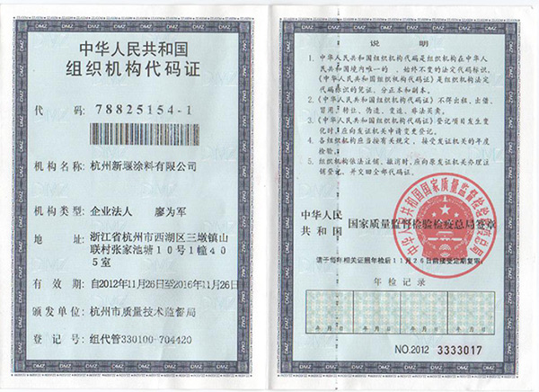 新堰榮譽(yù)-組織機(jī)構(gòu)代碼證